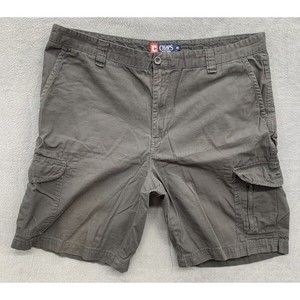 Chaps 100% Cotton Cargo Shorts Mens Size 40 Gray Slash Pockets Outdoor Summer